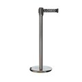 Montour Line Retractable Belt Rolling Stanchion, 2ft Sat.Steel Post  11ft. Line ME530-SS-THISLBW-110